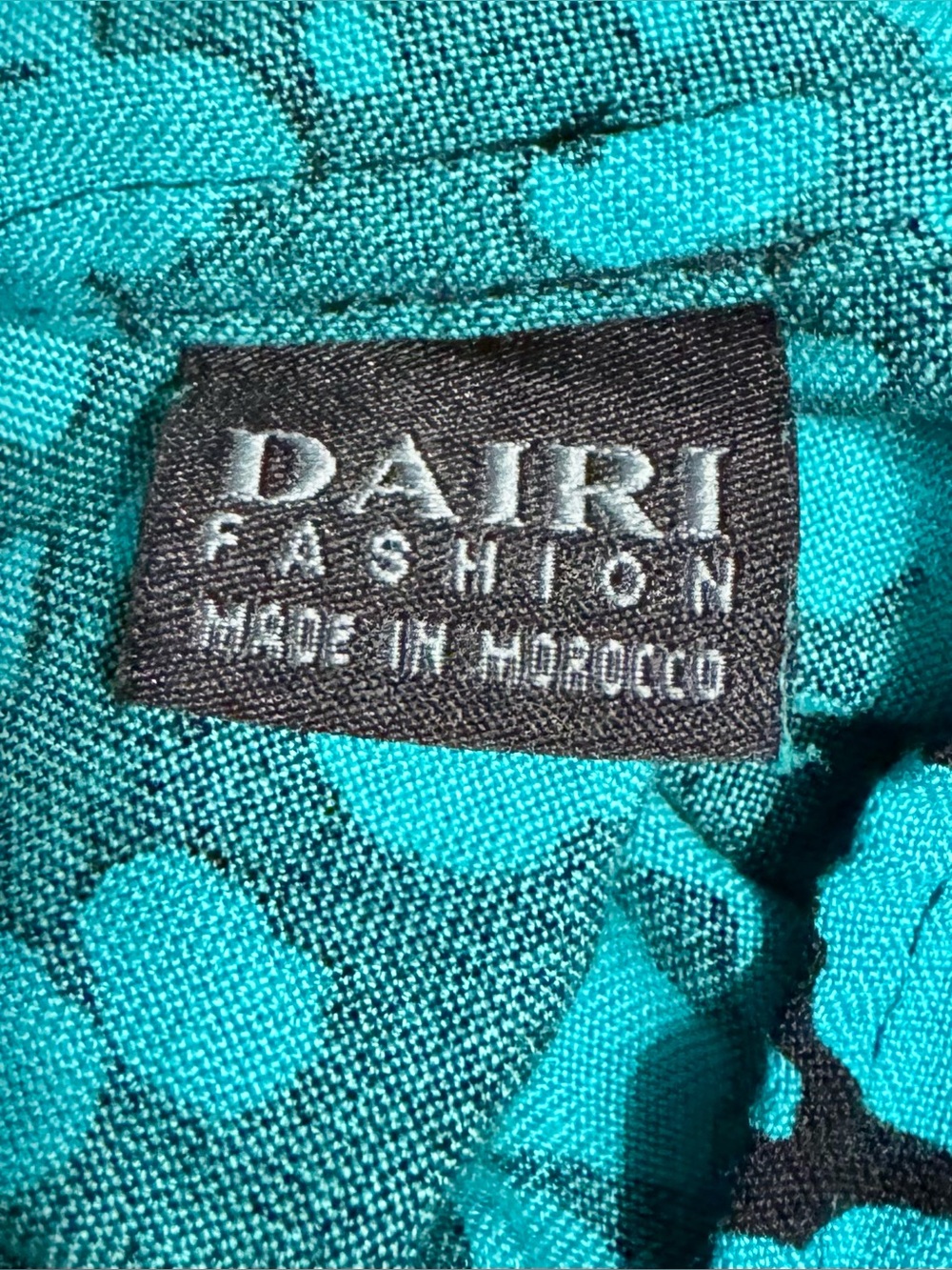 DAIRI Double-Dip Dye Black-Turquoise Oversized Tunic Top One Size Fits All - Picture 5 of 6